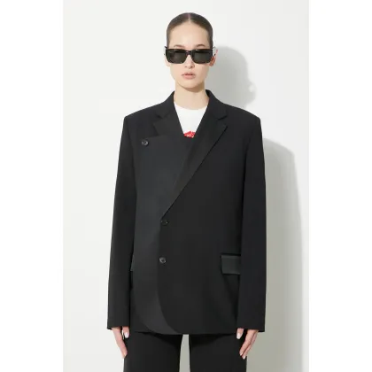 Zdjęcie JW Anderson marynarka wełniana Panelled Blazer kolor czarny jednorzędowa gładka JK0291.PG1321.999