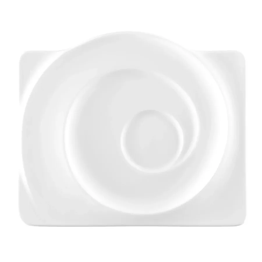obrazek 1 Stylowy biały kwadratowy spodek z porcelany 19,5x16,5 cm - Seltmann Weiden