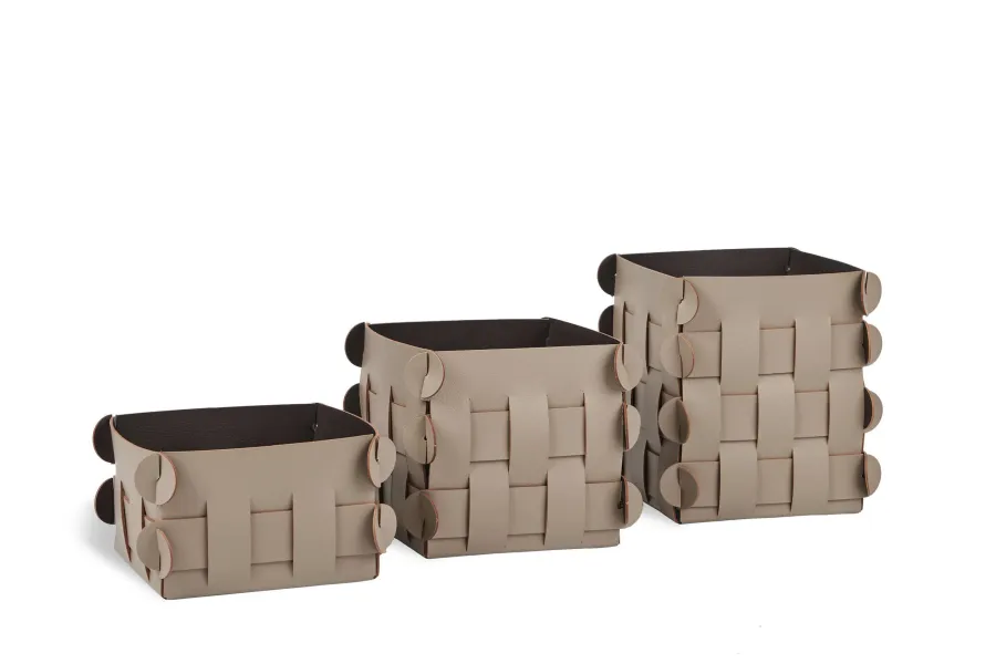 picture 2 Luxurious small Shlesser basket 13x13xH8 cm in cappuccino color