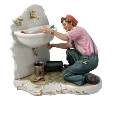 Zdjęcie Nieziemska figurka hydraulika z porcelany