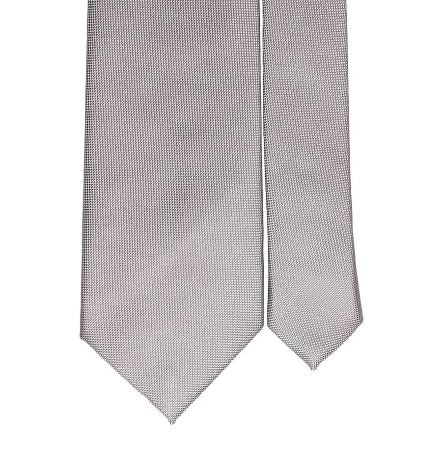obrazek 2 Elegancki, jedwabny szary krawat ręcznie szyty