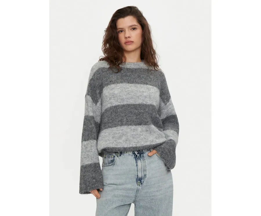 obrazek 1 Noisy May Sweter Sutton 27031244 Szary Loose Fit
