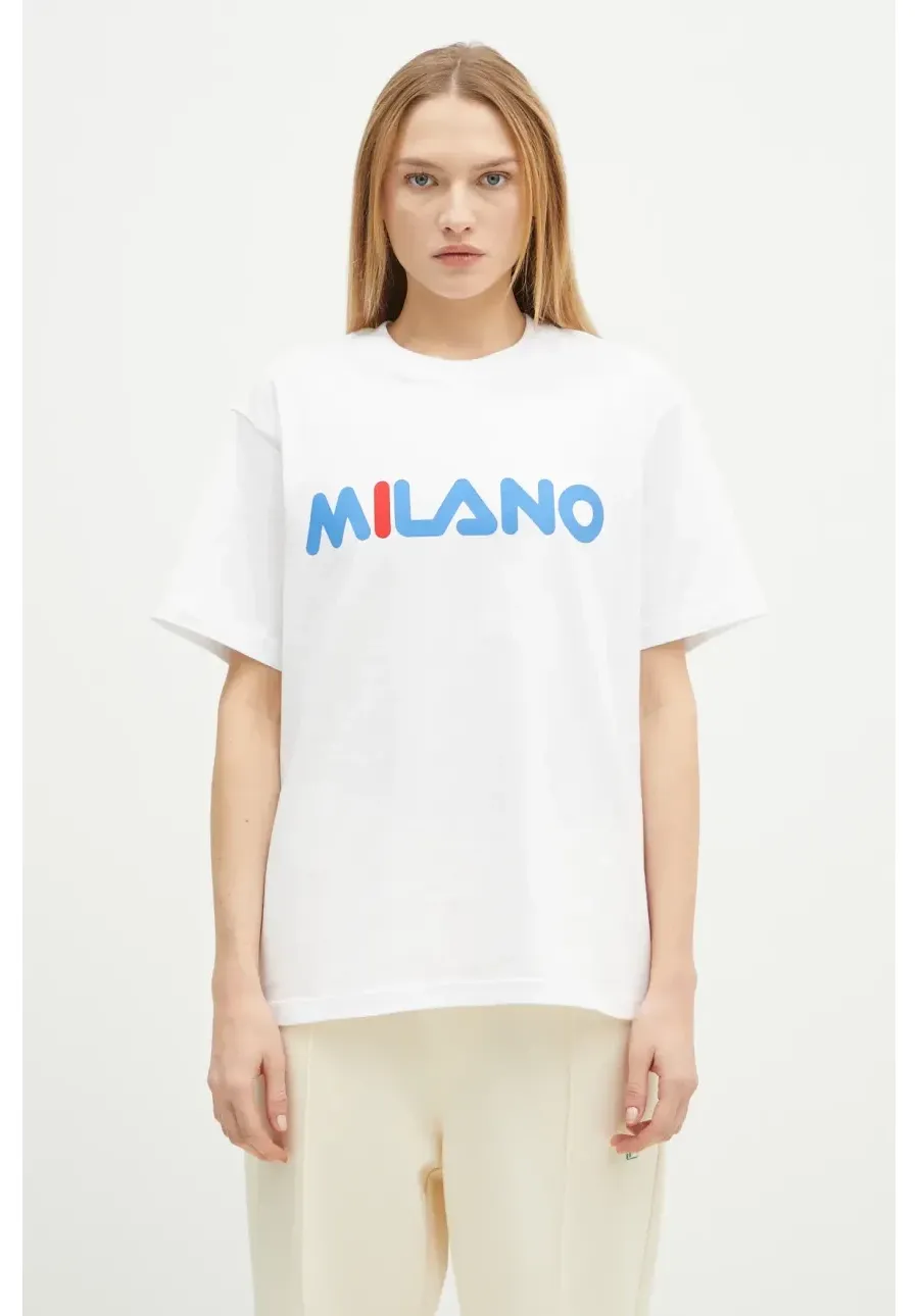 obrazek 1 FILA+ t-shirt bawełniany Milano kolor biały z nadrukiem 42FW24TT01523C007