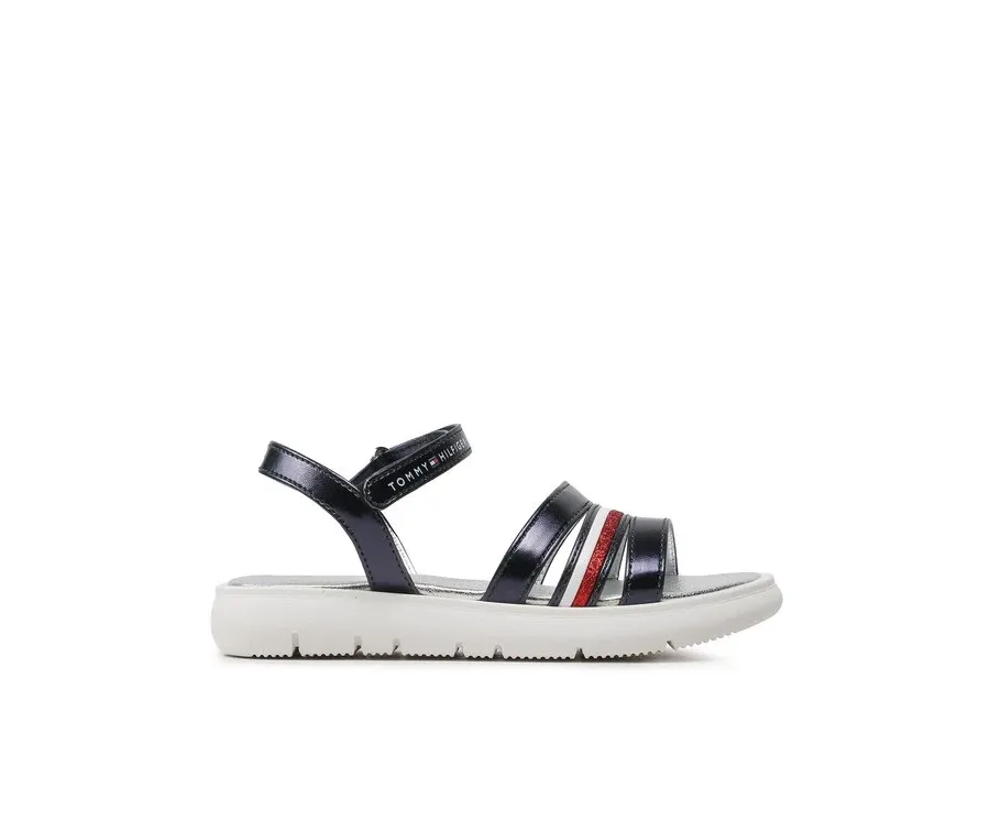 obrazek 1 Tommy Hilfiger Sandały Stripes Velcro T4A2-32771-1372 M Granatowy