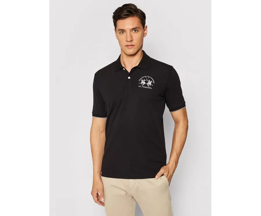obrazek 1 La Martina Polo CCMP01 PK001 Czarny Regular Fit