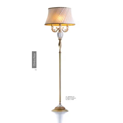 Zdjęcie Lampa podłogowa z odlewanego mosiądzu i wstawek z kryształu florenckiego – Il Paralume Marina