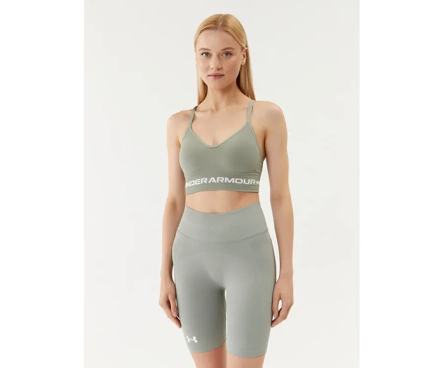 obrazek 1 Under Armour Biustonosz sportowy Ua Seamless Low Long Bra 1357719 Zielony Compression Fit