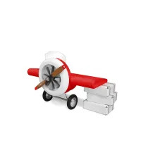 Picture Red children's desk in the shape of an airplane