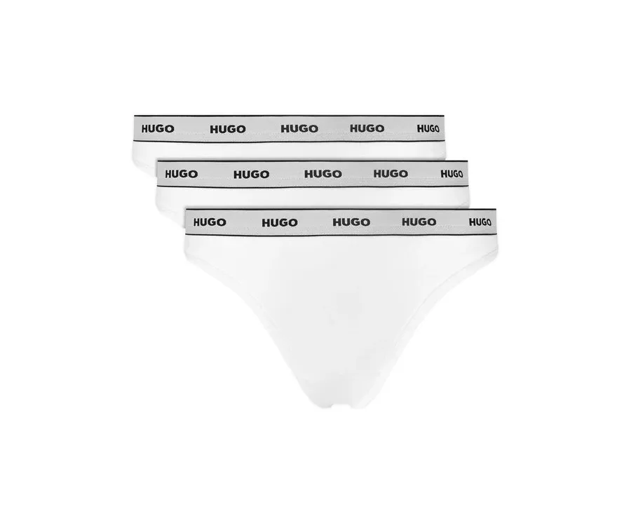 obrazek 1 HUGO Komplet 3 par stringów Triplet Thong Stripe 50545680 Biały