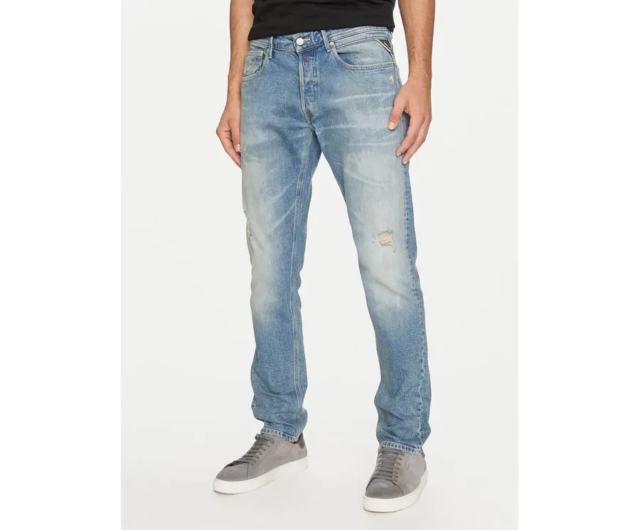 obrazek 1 Replay Jeansy M1008P.000.727744R Niebieski Slim Fit REPLAY