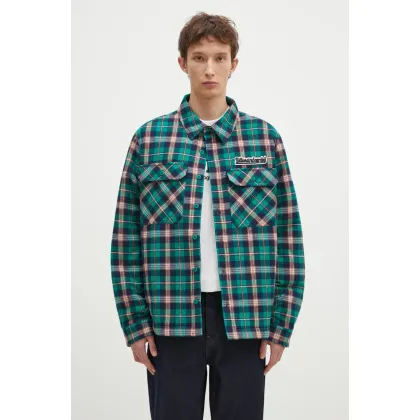 Zdjęcie Billionaire Boys Club kurtka koszulowa Padded Check Overshirt kolor zielony przejściowa oversize B24430