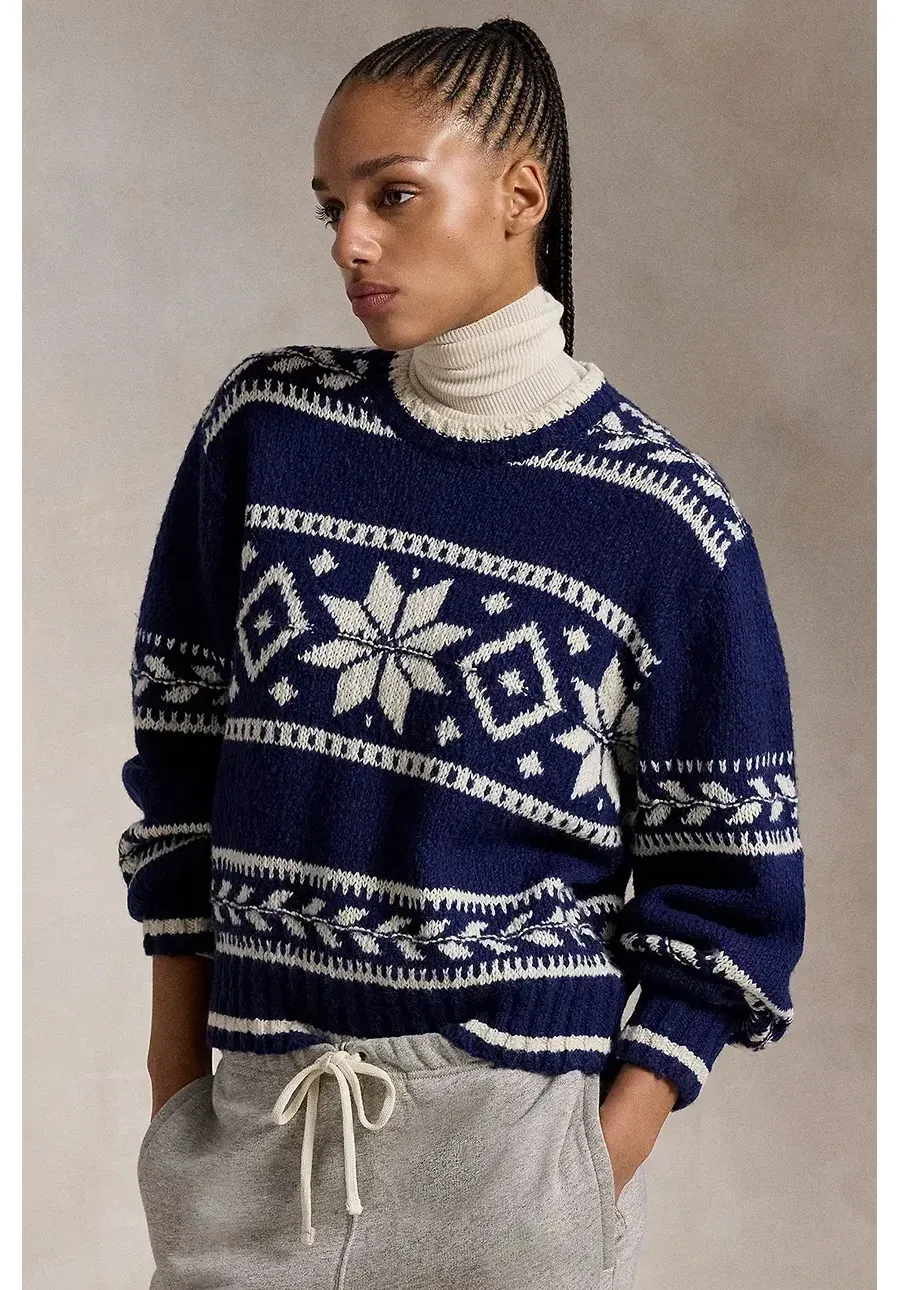 obrazek 1 Polo Ralph Lauren sweter wełniany damski kolor granatowy ciepły 211947933