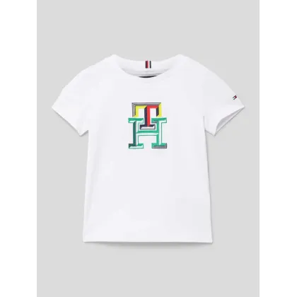 Zdjęcie T-shirt o kroju regular fit z wielokolorowym, wyhaftowanym logo