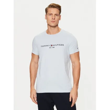 Zdjęcie Tommy Hilfiger T-Shirt Tommy Logo MW0MW11797 Błękitny Regular Fit