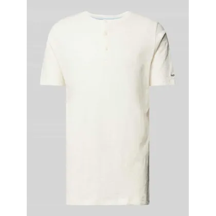 Zdjęcie T-shirt z wyhaftowanym logo model ‘Henley’