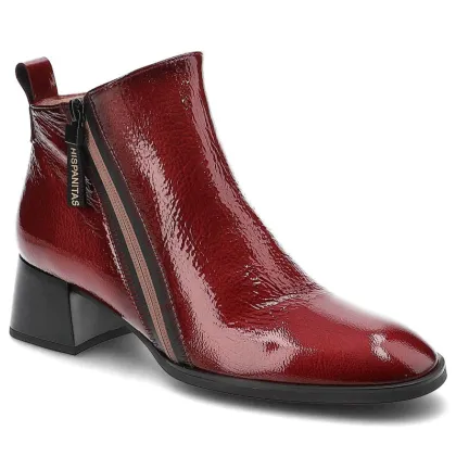 Zdjęcie Czerwone Botki Hispanitas Eleganckie Skórzane Buty Na Obcasie