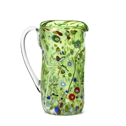 Zdjęcie Zielony dzbanek z kolorowego szkła murano (25 cm)