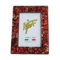 Zdjęcie Ramka ze złotego szkła Murano – kolor czerwony