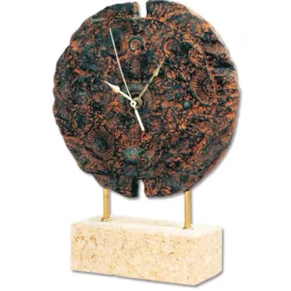 Zdjęcie Okrągły zegar ze skamielinami muszel