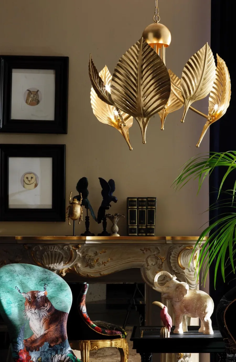 obrazek 1 Stylowy żyrandol w kształcie liści do luksusowych wnętrz - Euro Lamp Art