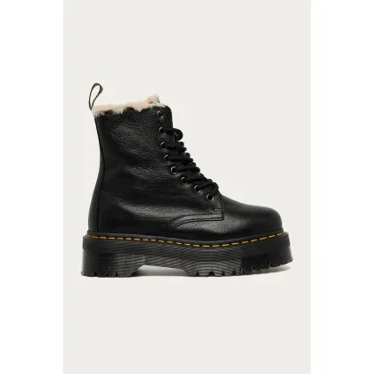 Zdjęcie Dr. Martens workery skórzane Jadon Fur Lined kolor czarny na platformie ocieplone DM25637001