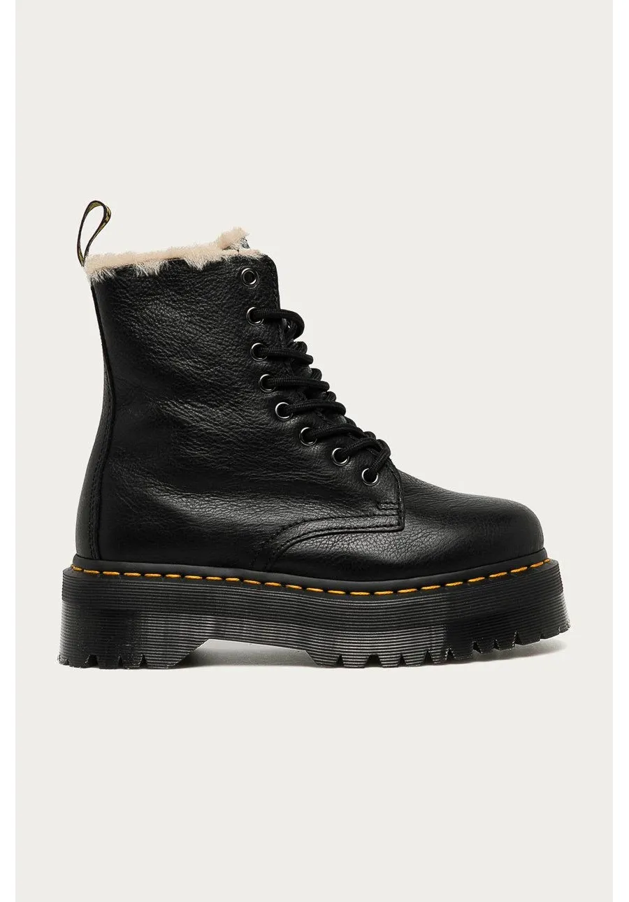 obrazek 1 Dr. Martens workery skórzane Jadon Fur Lined kolor czarny na platformie ocieplone DM25637001