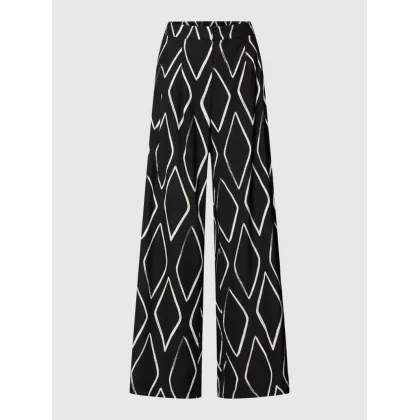 Zdjęcie Spodnie materiałowe o luźnym kroju z mieszanki wiskozy ze wzorem na całej powierzchni