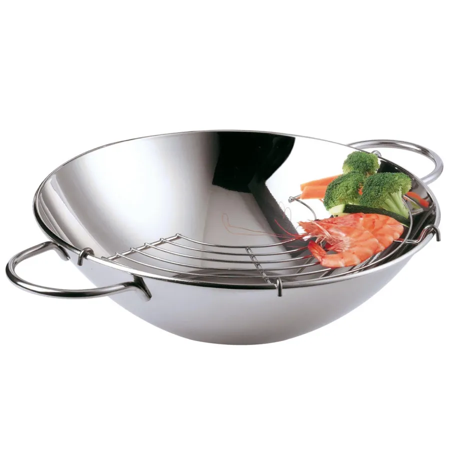 obrazek 1 Profesjonalny wok z grillem ze stali nierdzewnej