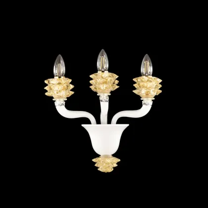 Zdjęcie Niespotykany włoski szklany kinkiet - wykonany ręcznie ze szkła murano