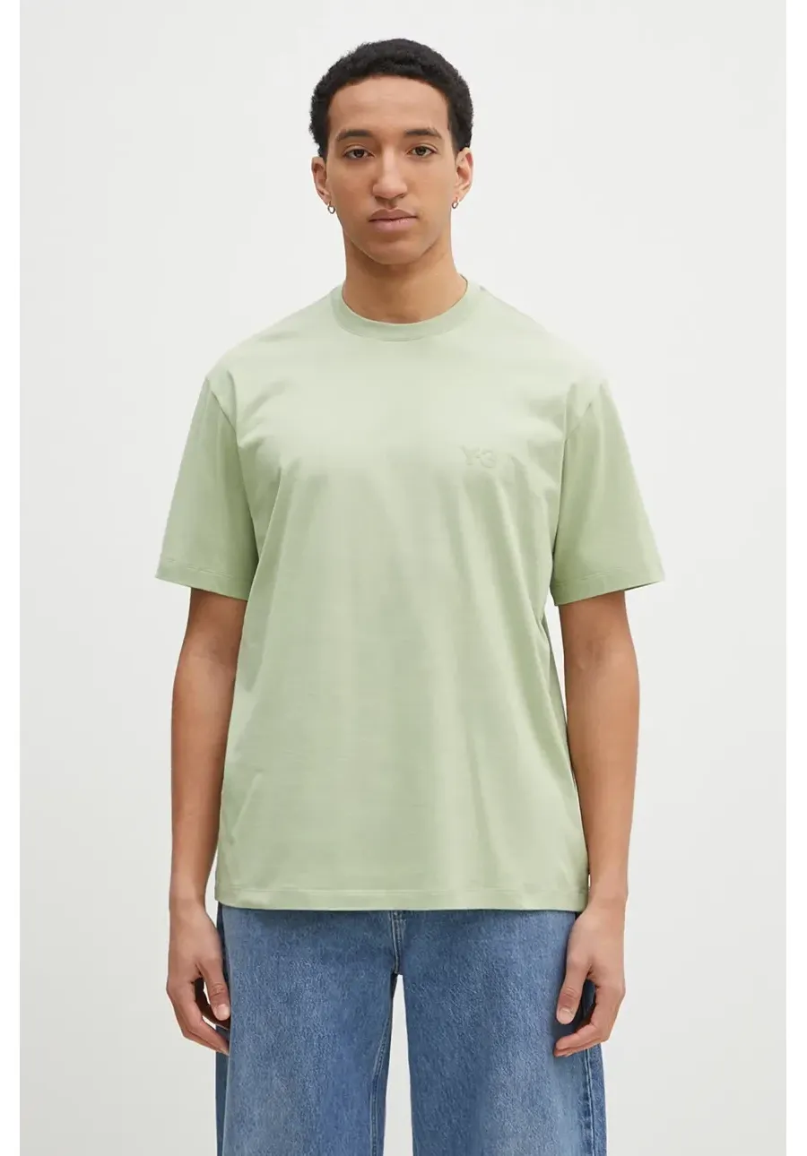 obrazek 1 Y-3 t-shirt bawełniany Regular SS Tee męski kolor zielony z nadrukiem JM7860