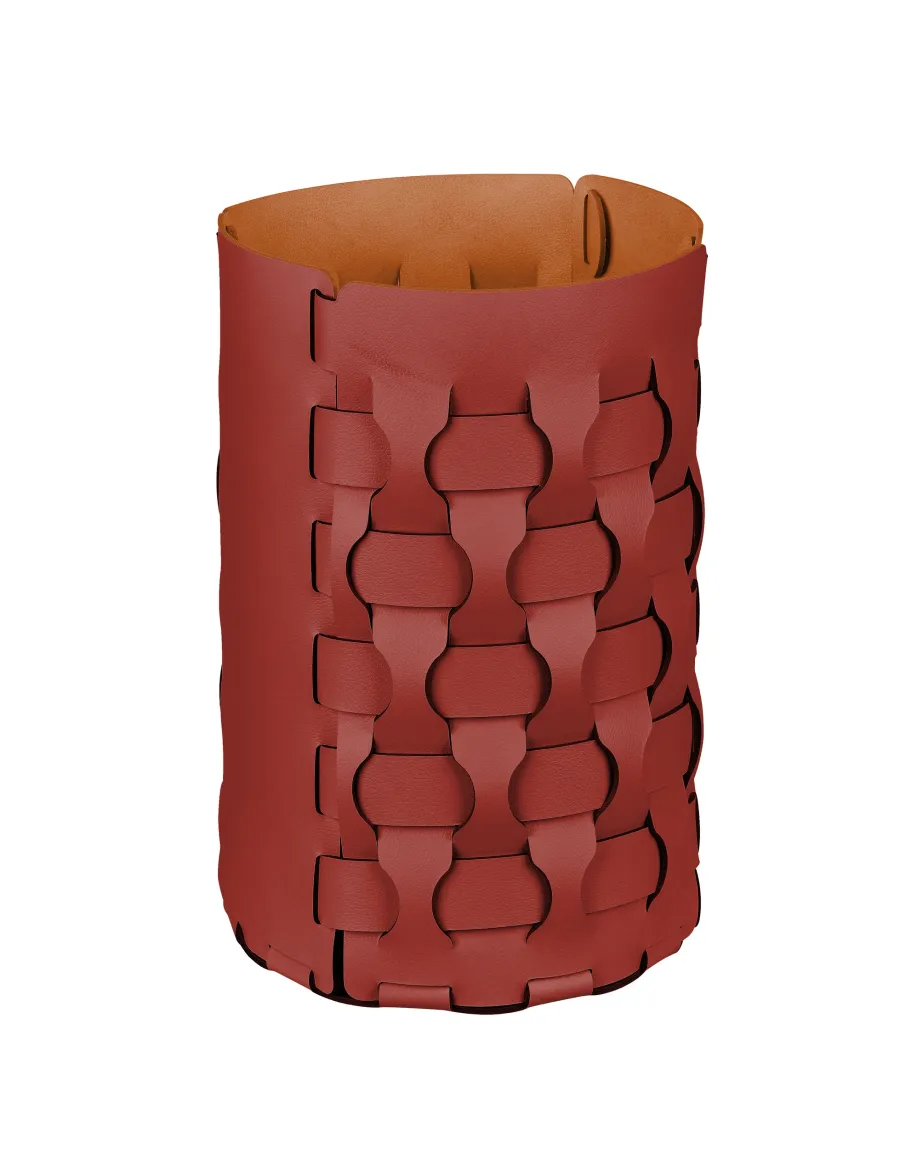 obrazek 1 Luksusowy bordowy koszyk Dubai wykonany ze skóry