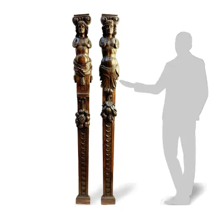Picture An antique pair of Renaissance caryatid sculptures dating from around 1500