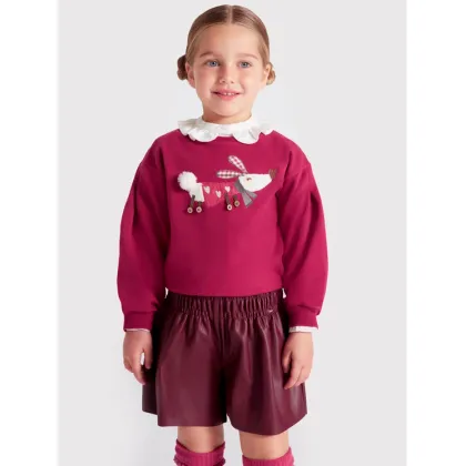 Zdjęcie Mayoral Szorty z imitacji skóry 4950 Bordowy Relaxed Fit