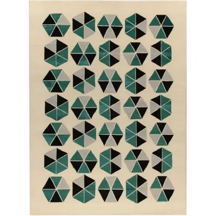 Zdjęcie Jasny dywan z wzorem sześciokątów Gio Ponti Collection