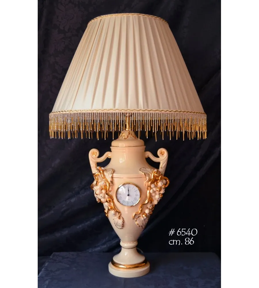 obrazek 1 Luksusowa lampa ceramiczna z zegarem do wyjątkowych wnętrz
