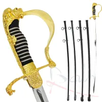 Picture Officer's saber with a lion's head and scabbard - nickel-plated, 1 ring