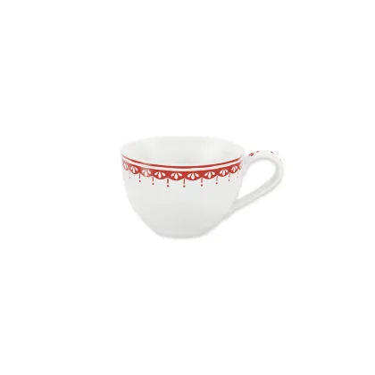 Zdjęcie Stylowa filiżanka z porcelany zdobiona delikatnym czerwonym motywem – wariant 2 – Leander