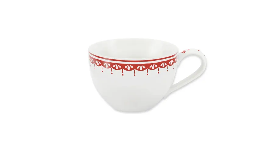 obrazek 1 Stylowa filiżanka z porcelany zdobiona delikatnym czerwonym motywem – wariant 2 – Leander