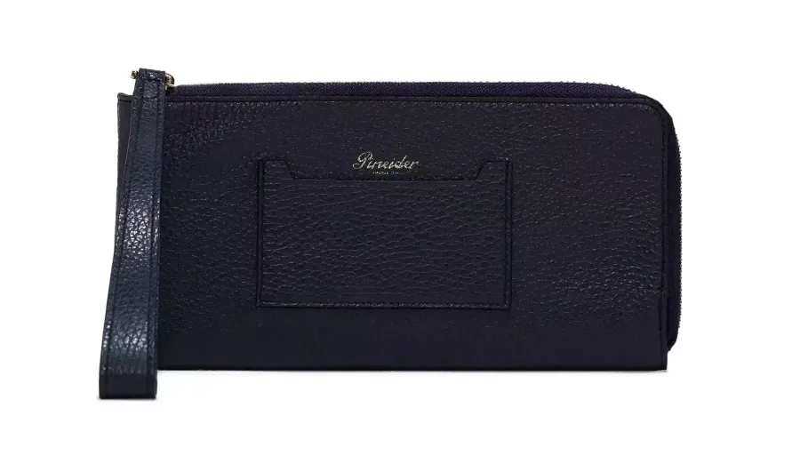 obrazek 5 Elegancki włoski portfel Grained Collection Zip Wallet Arancio