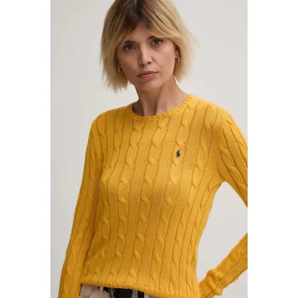 Zdjęcie Polo Ralph Lauren sweter bawełniany kolor żółty