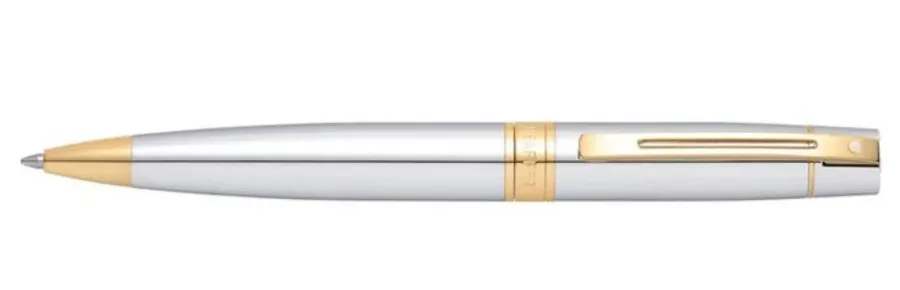 obrazek 2 Wyjątkowy długopis Sheaffer 300 Chrom z pozłacanymi elementami