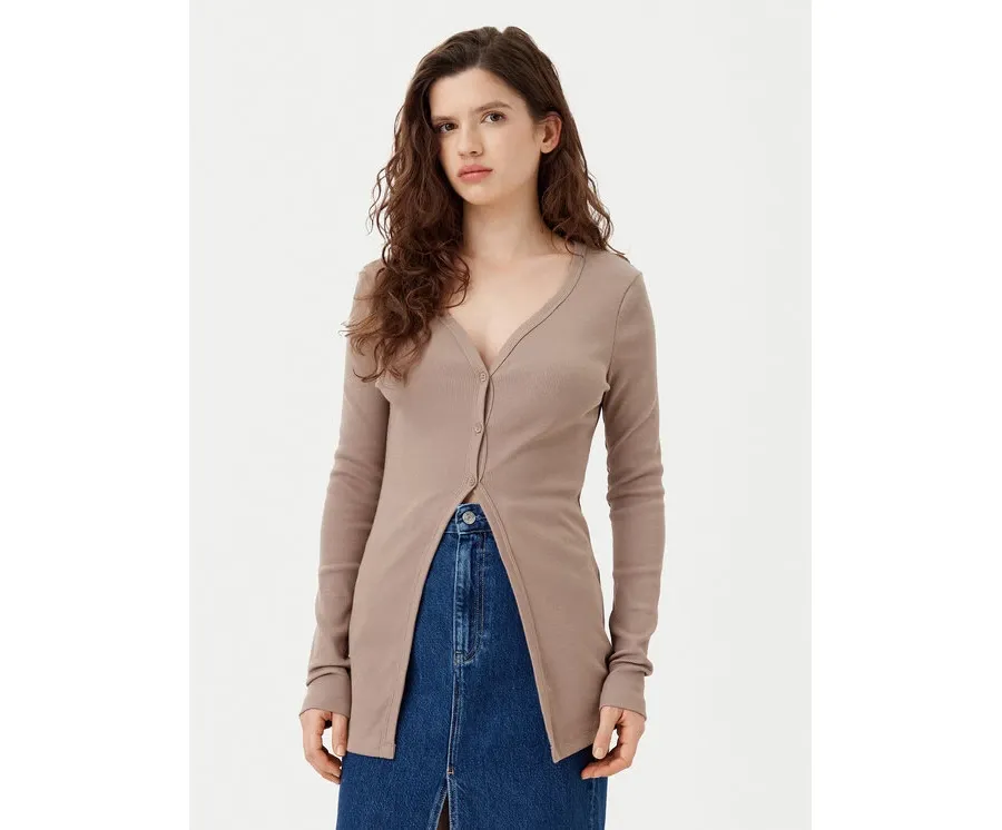 obrazek 1 Calvin Klein Jeans Kardigan J20J224761 Beżowy Slim Fit