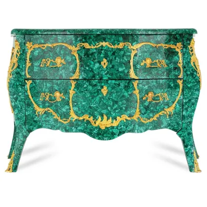 Zdjęcie Komoda z 2 szufladami pokryta kamieniem malachitowym