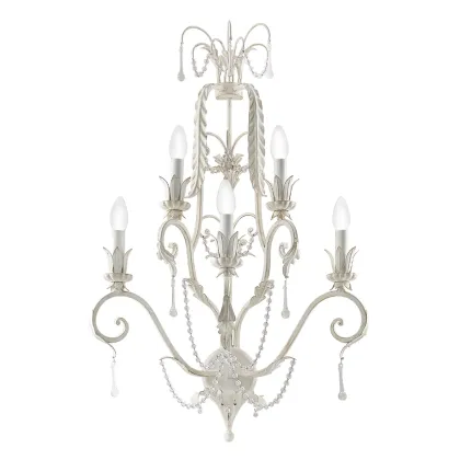 Zdjęcie Pięciopunktowa lampa ścienna z kutego żelaza H.88xL.50xP.30 cm