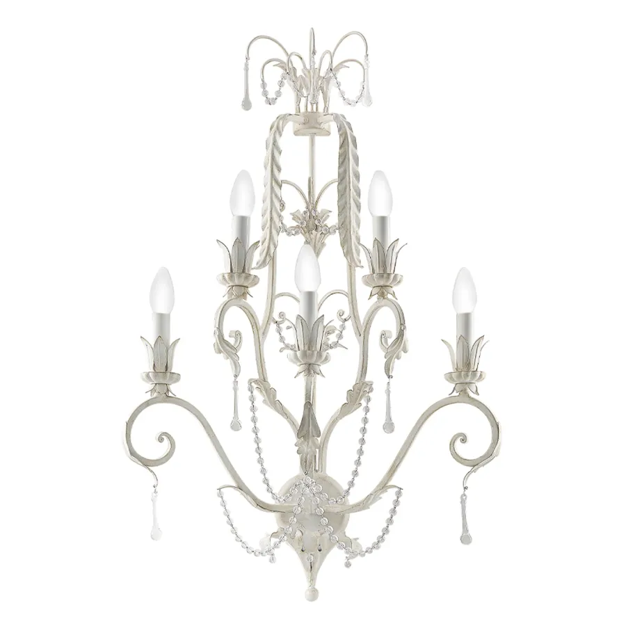 obrazek 1 Pięciopunktowa lampa ścienna z kutego żelaza H.88xL.50xP.30 cm