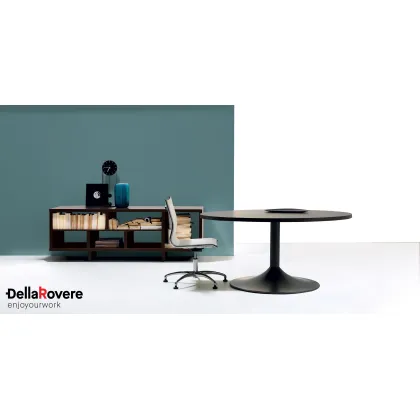 Zdjęcie Nowoczesny stół z drewnianym blatem i metalową podstawą