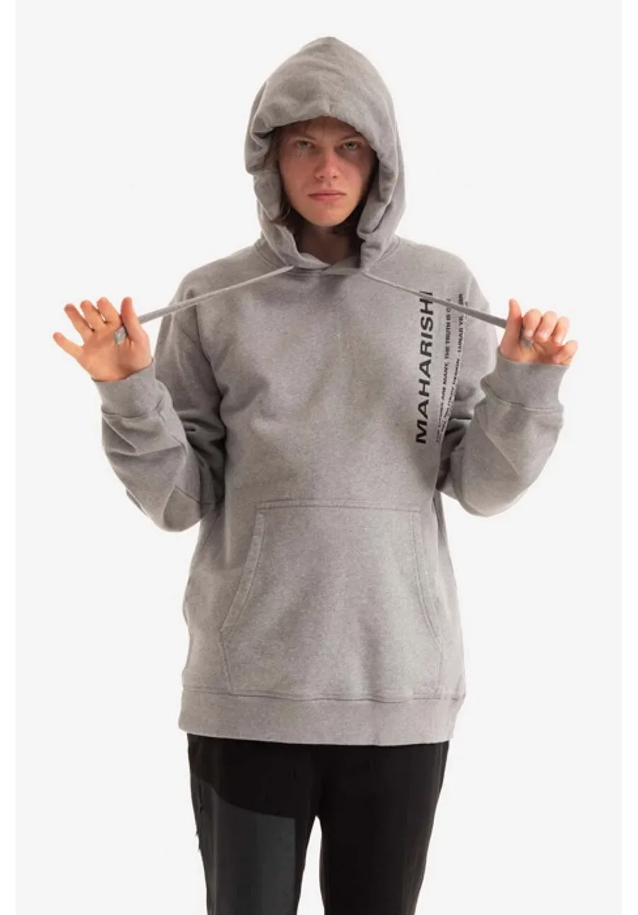 obrazek 1 Maharishi bluza bawełniana Miltype męska kolor szary z kapturem z aplikacją 9756.MARL-MARL