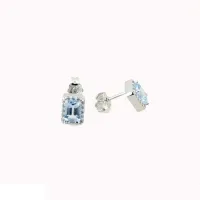 Picture Wonderful earrings with light blue stone and zircon
