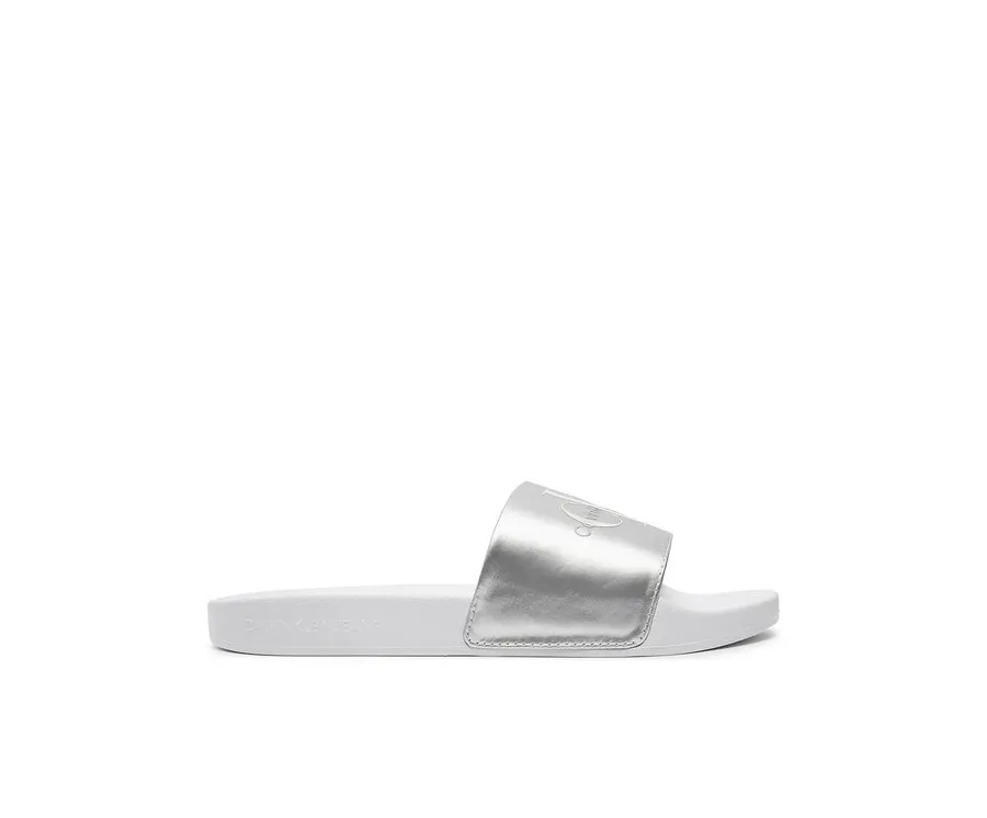 obrazek 1 Calvin Klein Jeans Klapki Slide Ny Pearl YW0YW01243 Srebrny