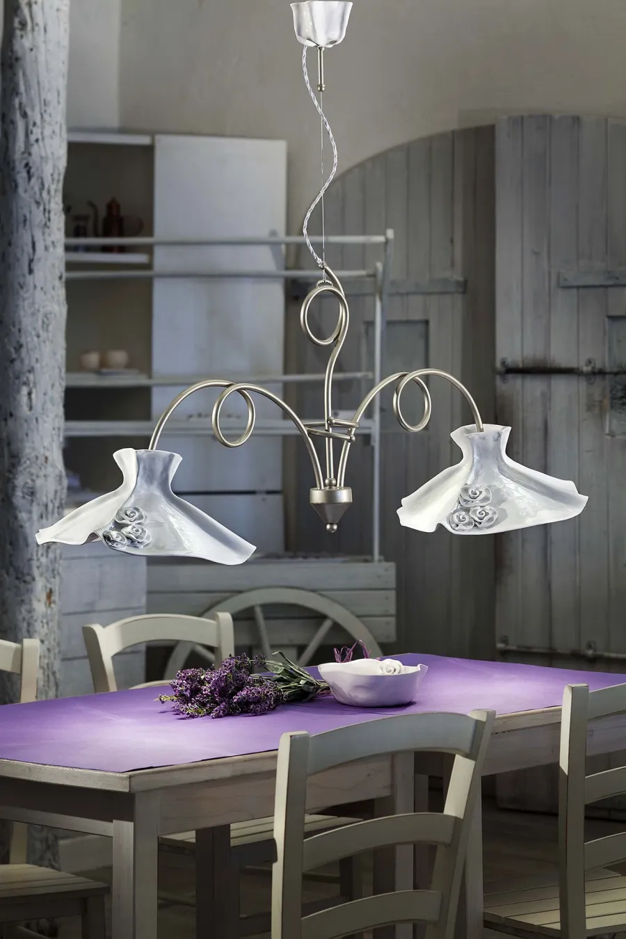 obrazek 2 Klasyczna podwójna włoska lampa wisząca o wyjątkowym designie